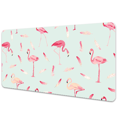 Íróasztal alátét Flamingók és tollak
