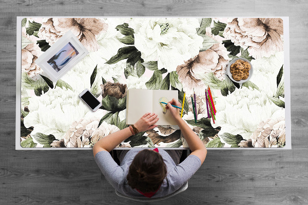 Íróasztal alátét Virágzó peonies