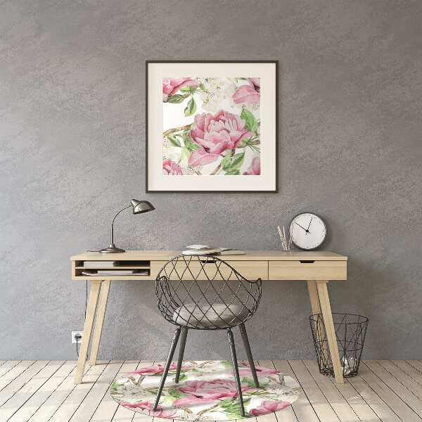 Padlóvédő székalátét Rózsaszín peonies