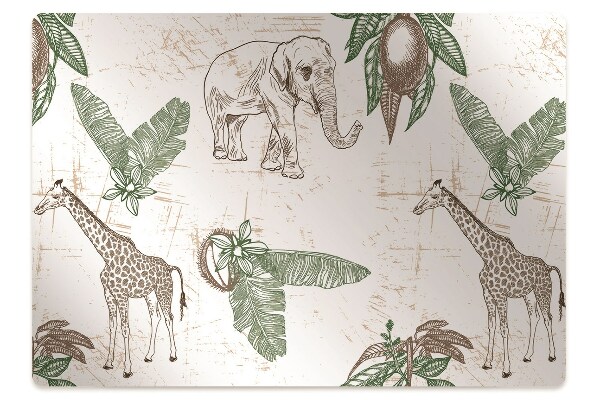 Padlóvédő székalátét Zsiráfok és elefántok