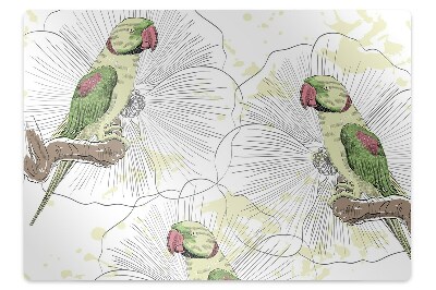 Padlóvédő székalátét Zöld papagájok