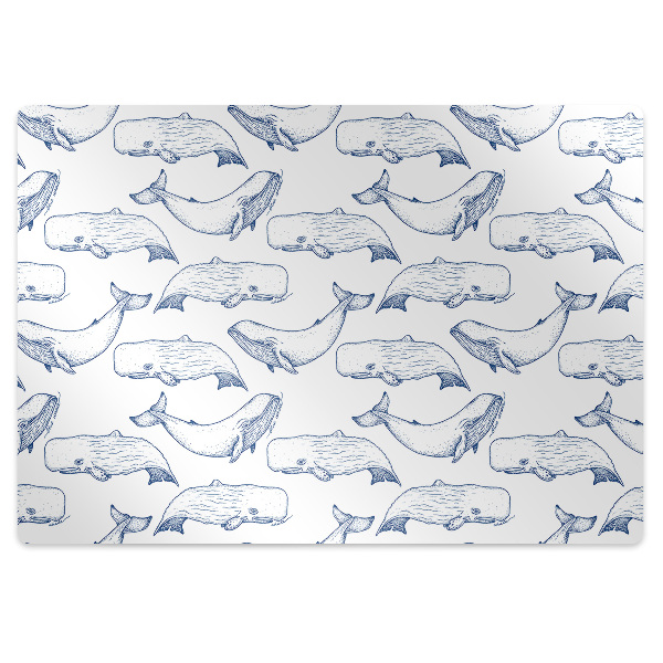 Padlóvédő székalátét Kék bálnák