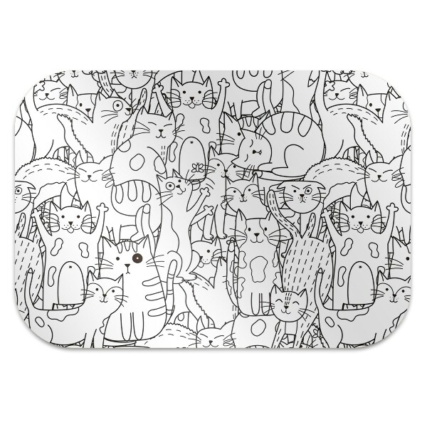 Padlóvédő székalátét Doodle stílusú macskák