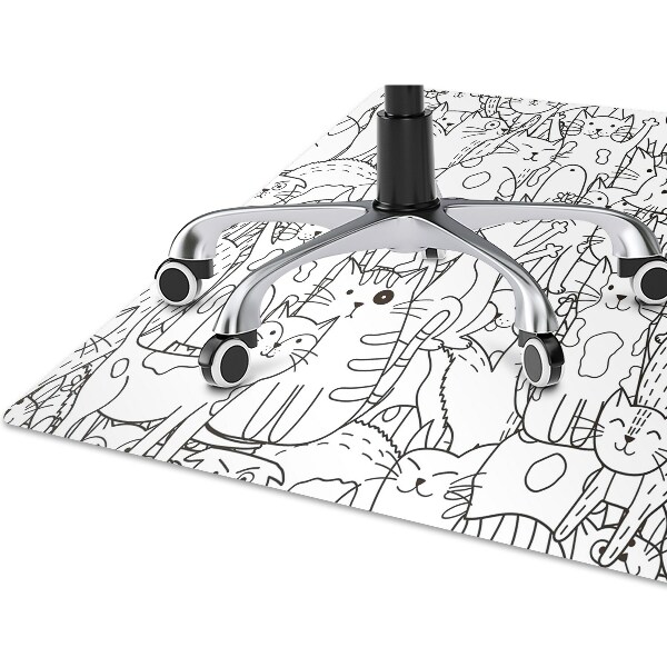 Padlóvédő székalátét Doodle stílusú macskák