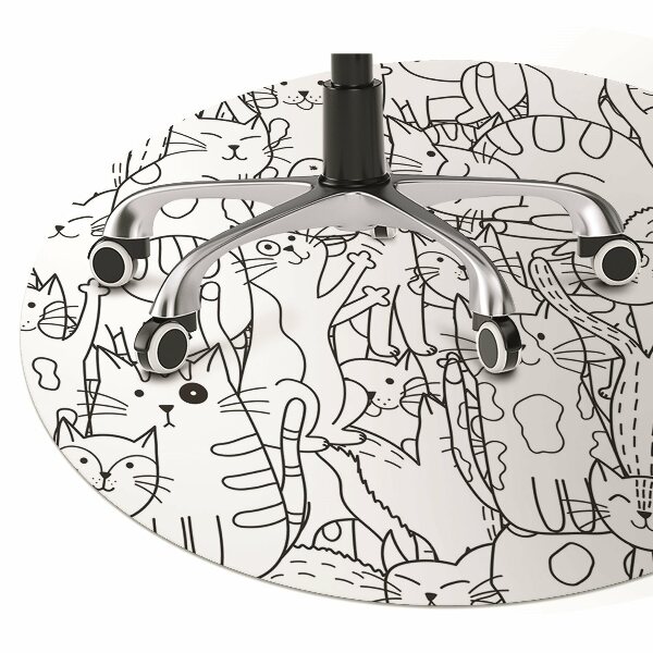 Padlóvédő székalátét Doodle stílusú macskák