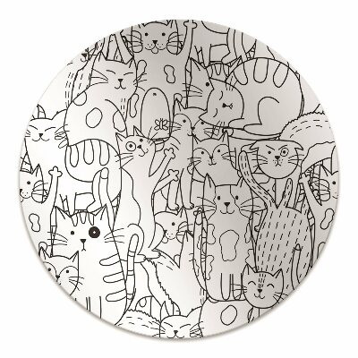 Padlóvédő székalátét Doodle stílusú macskák