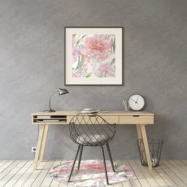 Padlóvédő székalátét Virágok peonies