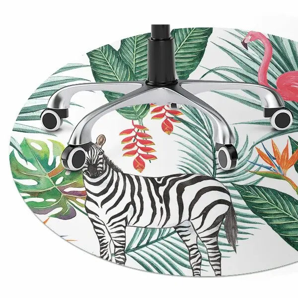 Padlóvédő székalátét Flamingó és zebra