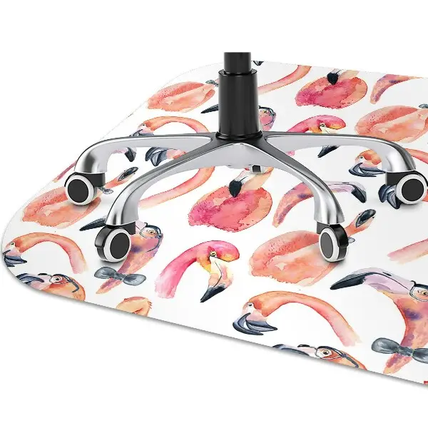 Padlóvédő székalátét Őrült flamingók