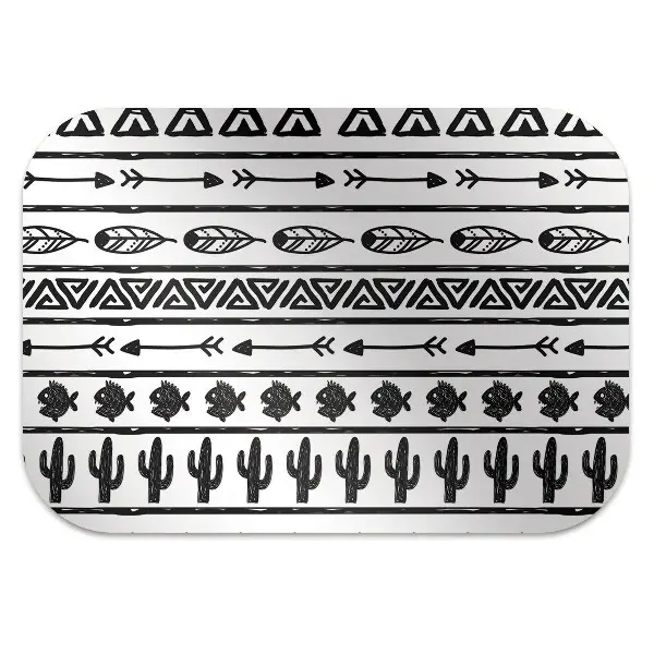 Szék szőnyeg Boho fekete-fehér