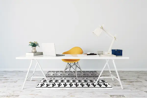 Szék szőnyeg Boho fekete-fehér