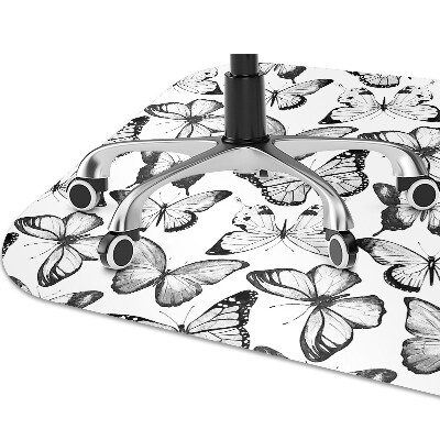 Szék szőnyeg Fekete-fehér pillangó
