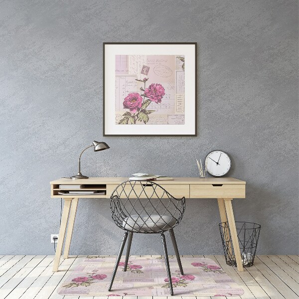 Szék alátét szőnyeg Papír és peonies