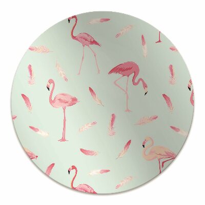 Padlóvédő székalátét Flamingók és tollak