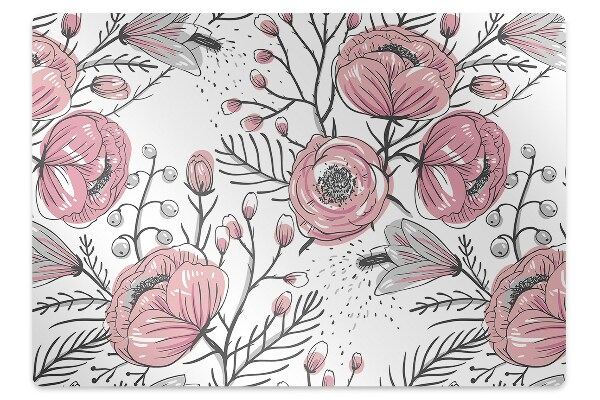 Szék alátét szőnyeg Pasztell rózsák művészet
