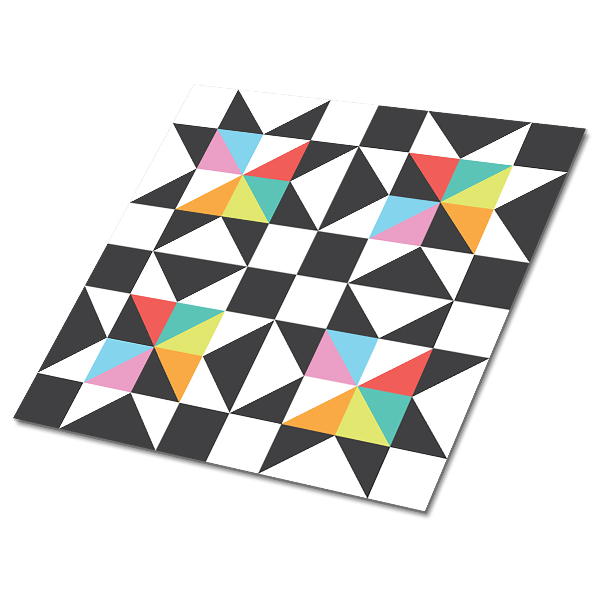 Vinyl padló falra Geometrikus színes motívum