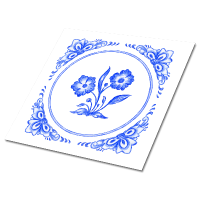 Vinyl padló falra Azulejos virág