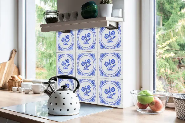 Vinyl padló falra Azulejos virág