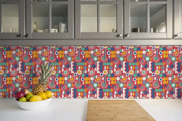 Vinyl padló falra Geometrikus vintage minta