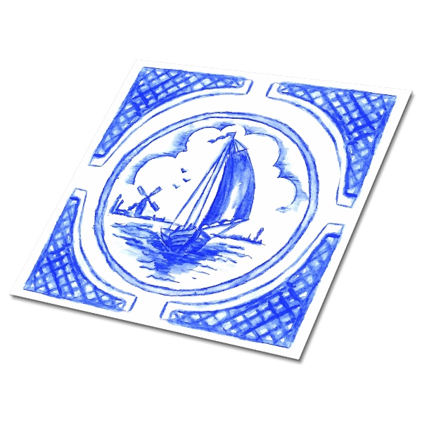 Vinyl járólap Azulejos a csónak