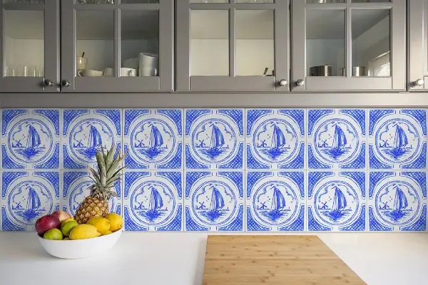 Vinyl járólap Azulejos a csónak