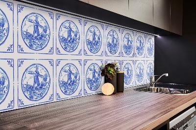 Öntapadós falburkoló Azulejos stílusú szélmalom