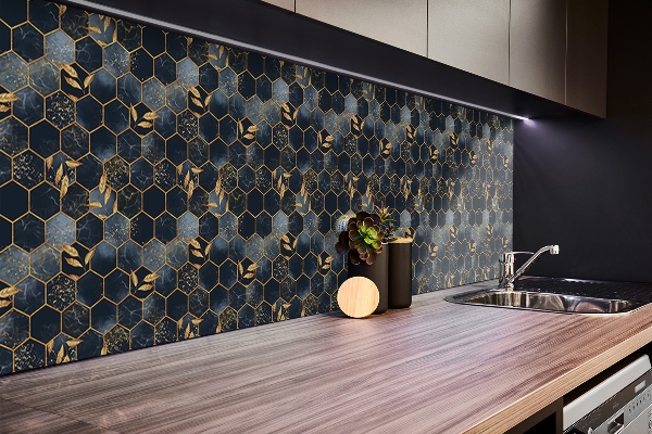Dekorpanel falra Levelek és Hexagonok
