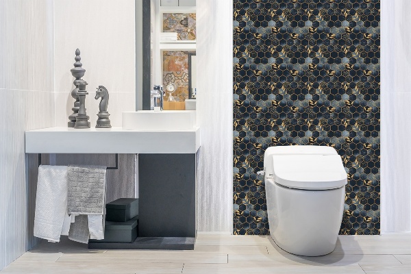 Dekorpanel falra Levelek és Hexagonok