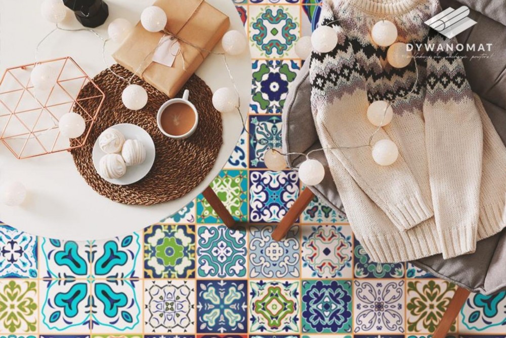 Geometrikus figurák bakelit szőnyegeken