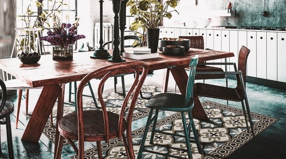 vinil szőnyeg az étkezőbe